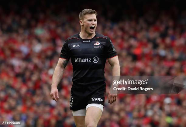 Chris Ashton of Saracens looks on during the European Rugby Champions Cup semi final match between Munster and Saracens at the Aviva Stadium on April...