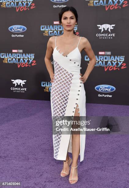 Actress Elodie Yung arrives at the premiere of Disney and Marvel's 'Guardians of the Galaxy Vol. 2' at Dolby Theatre on April 19, 2017 in Hollywood,...