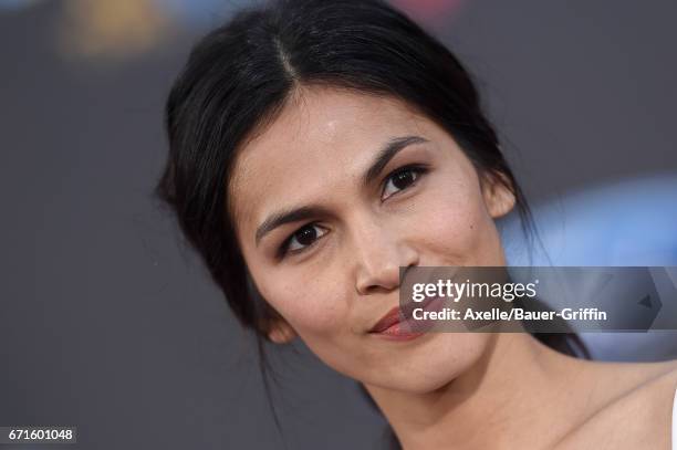 Actress Elodie Yung arrives at the premiere of Disney and Marvel's 'Guardians of the Galaxy Vol. 2' at Dolby Theatre on April 19, 2017 in Hollywood,...