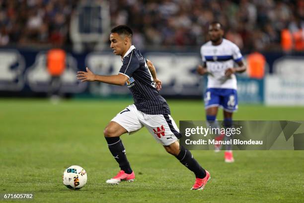 Adam Ounas of Bordeaux during the Ligue 1 match between at Nouveau Stade de Bordeaux on April 22, 2017 in Bordeaux, France.