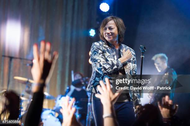 Gianna Nannini performs at L'Olympia on April 22, 2017 in Paris, France.