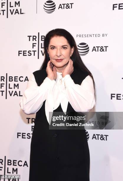 Artist Marina Abramovic attends Tribeca Talks: Alejandro Gonzalez Inarritu during the 2017 Tribeca Film Festival at SVA Theatre on April 22, 2017 in...