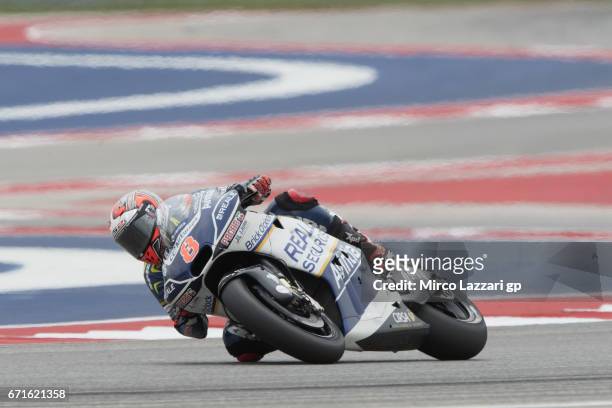Hector Barbera of Spain and Avintia Racing rounds the bend during the qualifying practice during the MotoGp Red Bull U.S. Grand Prix of The Americas...