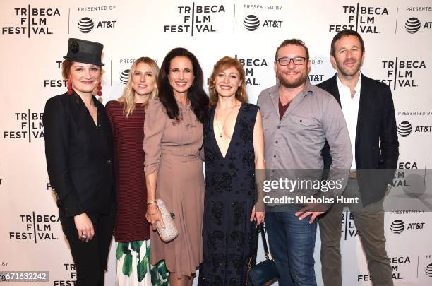 Francesca Faridany, Dree Hemingway, Andie MacDowell, Juliet Rylance, James Adomian and Chris ODowd attend "Love After Love" premiere during the 2017...