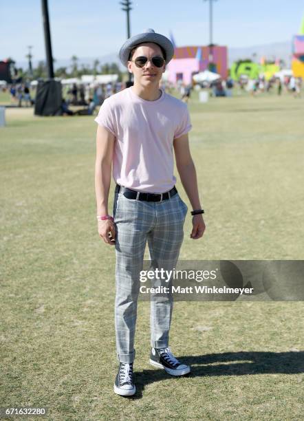 Festivalgoer attends day 2 of the 2017 Coachella Valley Music & Arts Festival at the Empire Polo Club on April 22, 2017 in Indio, California.