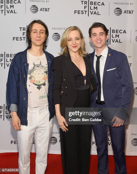 Actors Owen Campbell, Geneva Carr and Luke Slattery attend the "Blame" Premiere during 2017 Tribeca Film Festival at Cinepolis Chelsea on April 22,...
