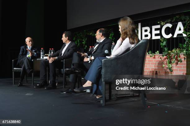 Economist Jeremy Rifkin, filmmaker Eddy Moretti and Chief Executive Officer of Ford, Mark Fields speak at Ford Presents A VICE Impact Film, "The...