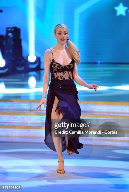 Martina Stella attends Ballando Con Le Stelle Tv Show on April 22, 2017 in Rome, Italy.