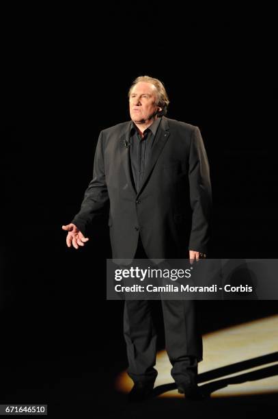 Gerard Depardieu attends Ballando Con Le Stelle Tv Show on April 22, 2017 in Rome, Italy.