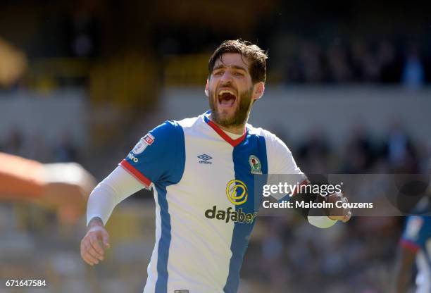 Danny Graham of Blackburn Rovers during the Sky Bet Championship match between Wolverhampton Wanderers and Blackburn Rovers at Molineux on April 22,...