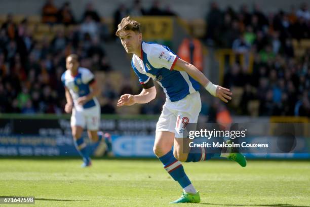 Sam Gallagher of Blackburn Rovers during the Sky Bet Championship match between Wolverhampton Wanderers and Blackburn Rovers at Molineux on April 22,...