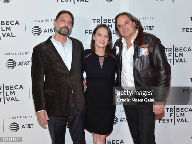 Dr. Samuel K. Wasser and Director Kate Brooks pose with guest at "The Last Animals" Premiere during 2017 Tribeca Film Festival at Cinepolis Chelsea...