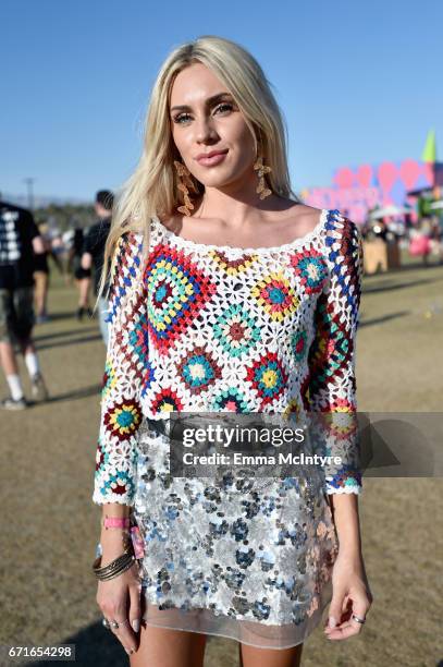 Festivalgoer attends day 2 of the 2017 Coachella Valley Music & Arts Festival at the Empire Polo Club on April 22, 2017 in Indio, California.