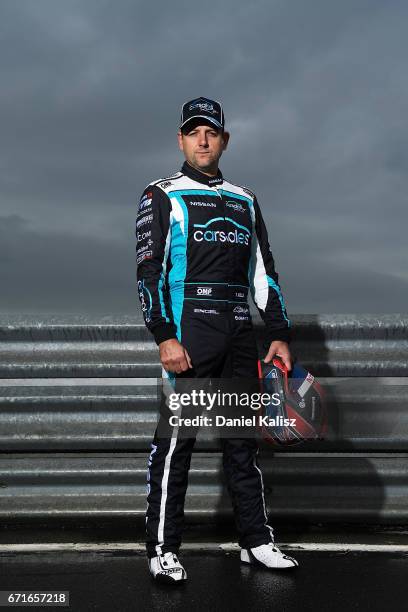 Todd Kelly driver of the Carsales Racing Nissan Altima poses for a photo during a portrait session during the Phillip Island 500, which is part of...