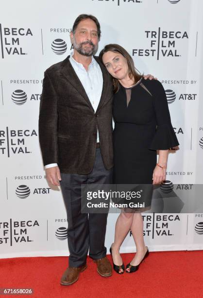 Dr. Samuel K. Wasser and director Kate Brooks attend "The Last Animals" Premiere during 2017 Tribeca Film Festival at Cinepolis Chelsea on April 22,...