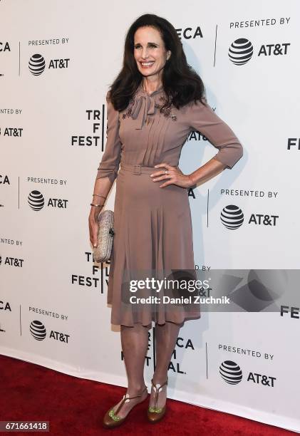 Andie MacDowell attends the 'Love After Love' premiere during the 2017 Tribeca Film Festival at SVA Theatre on April 22, 2017 in New York City.