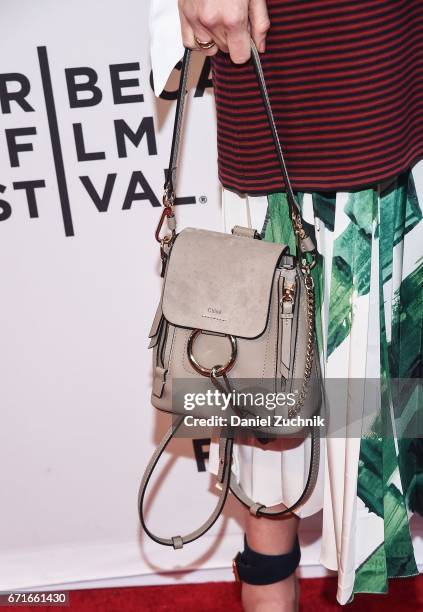 Dree Hemingway, bag detail, attends the 'Love After Love' premiere during the 2017 Tribeca Film Festival at SVA Theatre on April 22, 2017 in New York...