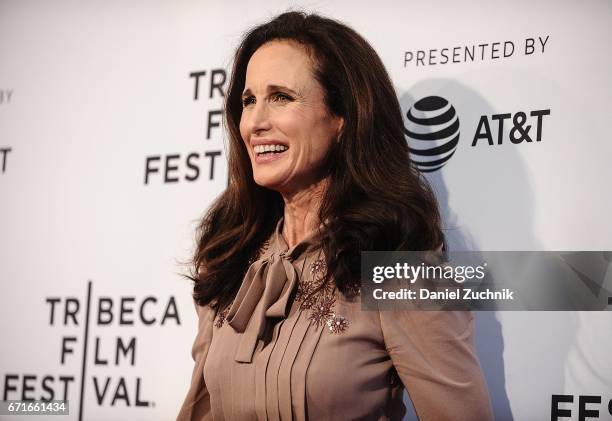 Andie MacDowell attends the 'Love After Love' premiere during the 2017 Tribeca Film Festival at SVA Theatre on April 22, 2017 in New York City.