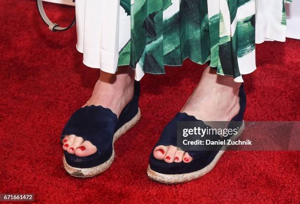 Dree Hemingway, shoes detail, attends the 'Love After Love' premiere during the 2017 Tribeca Film Festival at SVA Theatre on April 22, 2017 in New...