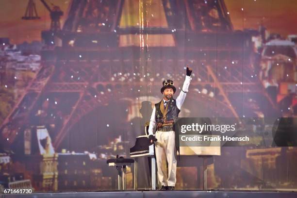 Swiss singer DJ Bobo performs live during a concert at the Mercedes-Benz Arena on April 22, 2017 in Berlin, Germany.