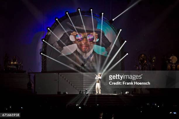 Swiss singer DJ Bobo performs live during a concert at the Mercedes-Benz Arena on April 22, 2017 in Berlin, Germany.
