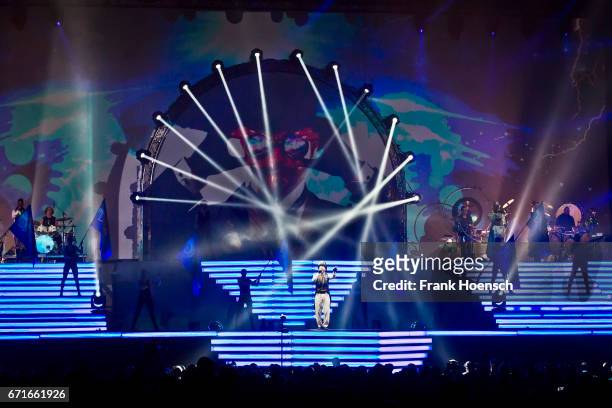 Swiss singer DJ Bobo performs live during a concert at the Mercedes-Benz Arena on April 22, 2017 in Berlin, Germany.