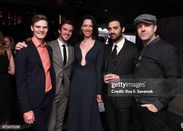 David Joseph Craig, Dan Stevens, Rebecca Hall, Morgan Spector and Jason Sudeikis attend the After Party for Permission Sponsored by Heineken during...