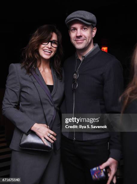 Gina Gershon and Jason Sudeikis attend the After Party for Permission Sponsored by Heineken during 2017 Tribeca Film Festival at Up&Down on April 22,...