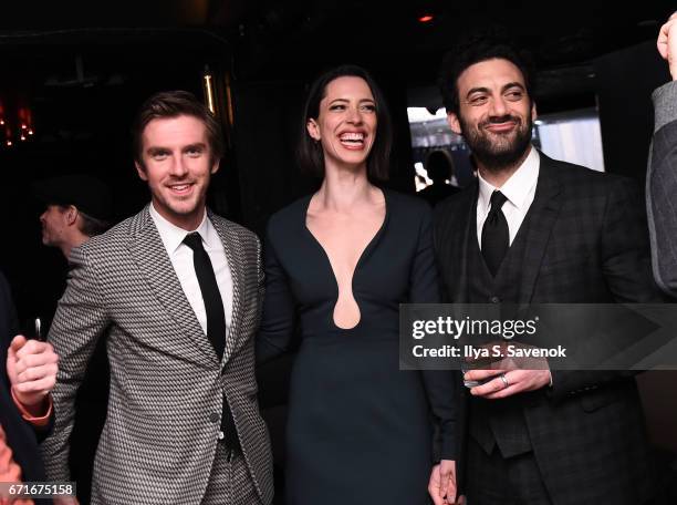 Dan Stevens, Rebecca Hall and Morgan Spector attend the After Party for Permission Sponsored by Heineken during 2017 Tribeca Film Festival at Up&Down...