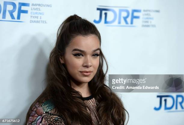 Actress and singer Hailee Steinfeld arrives at the JDRF LA Chapter's Imagine Gala at The Beverly Hilton Hotel on April 22, 2017 in Beverly Hills,...
