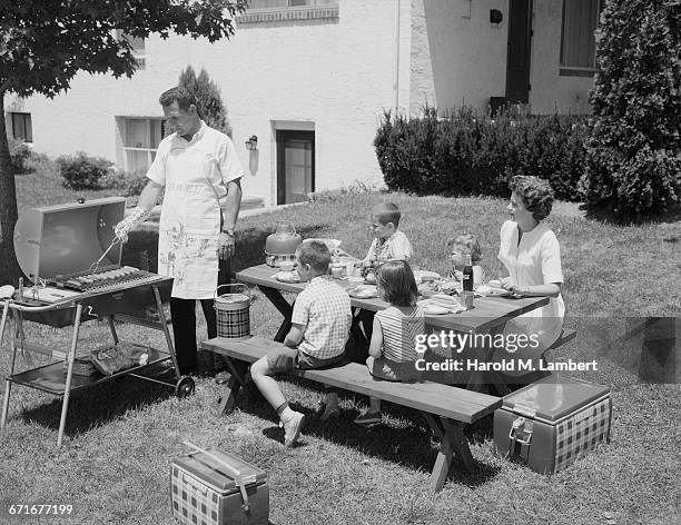 Family Having Food In Picnic.