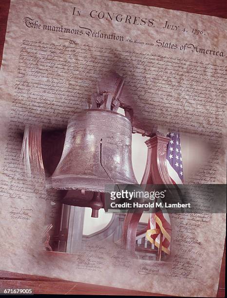 Liberty Bell And American Flag .