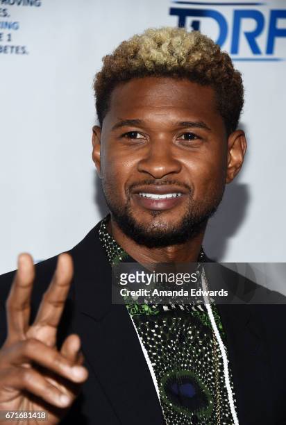 Recording artist Usher arrives at the JDRF LA Chapter's Imagine Gala at The Beverly Hilton Hotel on April 22, 2017 in Beverly Hills, California.
