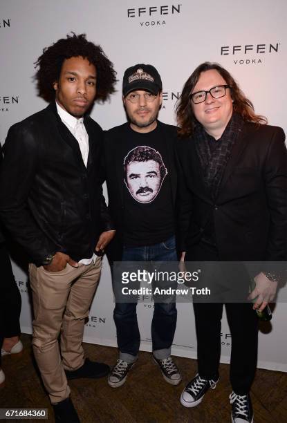 Al-Jaleel Knox, Adam Rifkin and Clark Duke attend the after party for Dog Years presented by EFFEN Vodka during 2017 Tribeca Film Festival at The...