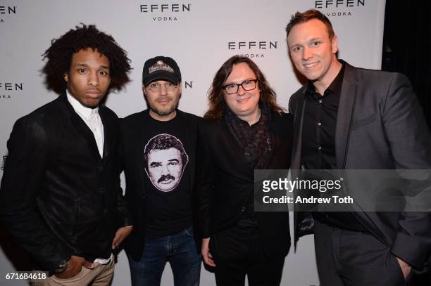 Al-Jaleel Knox, Adam Rifkin, Clark Duke and Brian Cavallaro attend the after party for Dog Years presented by EFFEN Vodka during 2017 Tribeca Film...