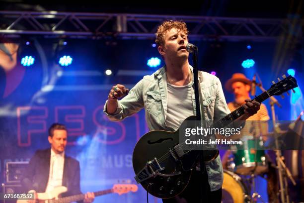 Singer/guitarist Anderson East performs during Tuck Fest at the U.S. National Whitewater Center on April 22, 2017 in Charlotte, North Carolina.