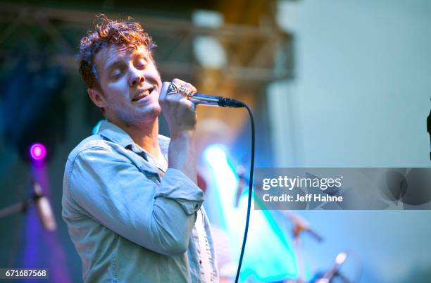 Singer/guitarist Anderson East performs during Tuck Fest at the U.S. National Whitewater Center on April 22, 2017 in Charlotte, North Carolina.