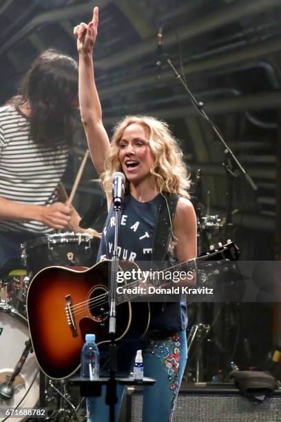 Sheryl Crow performs in concert in The Showroom at Tropicana Casino & Resort on April 22, 2017 in Atlantic City, New Jersey.