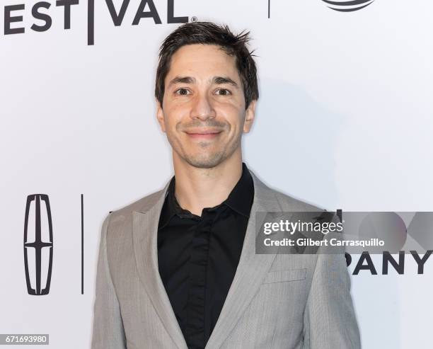 Actor Justin Long attends the 'Literally, Right Before Aaron' Premiere during 2017 Tribeca Film Festival at SVA Theatre on April 22, 2017 in New York...