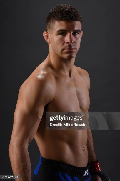 Al Iaquinta poses for a portrait backstage after his victory over Diego Sanchez during the UFC Fight Night event at Bridgestone Arena on April 22,...