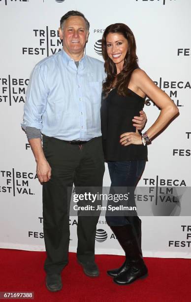 Craig Hatkoff and actress Shannon Elizabeth attend the "Awake: A Dream From Standing Rock" during the 2017 Tribeca Film Festival at Cinepolis Chelsea...