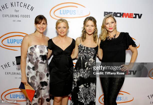Actors Kellie Martin, Melissa Joan Hart, Ali Hillis and Meredith Monroe attend Lupus LA's Orange Ball: Rocket to a Cure at the California Science...