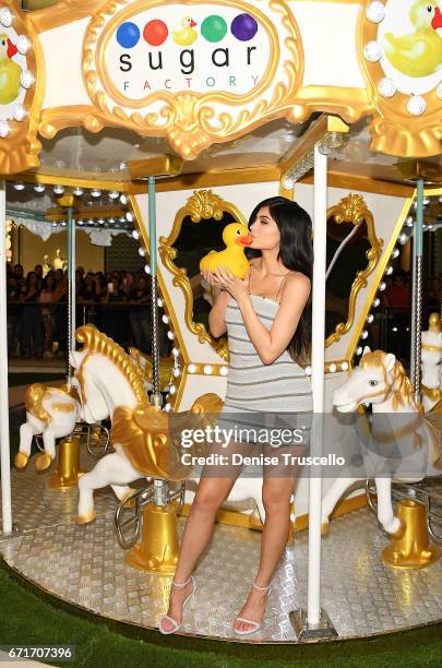 Kylie Jenner attends Sugar Factory American Brasserie at the Fashion Show mall on April 22, 2017 in Las Vegas, Nevada.