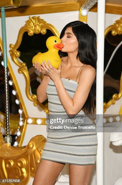 Kylie Jenner attends Sugar Factory American Brasserie at the Fashion Show mall on April 22, 2017 in Las Vegas, Nevada.