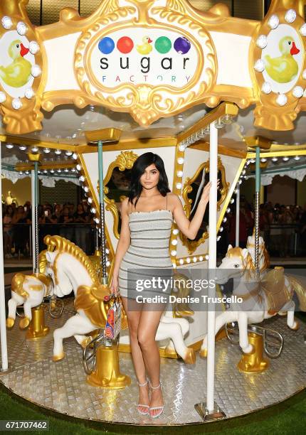 Kylie Jenner attends Sugar Factory American Brasserie at the Fashion Show mall on April 22, 2017 in Las Vegas, Nevada.