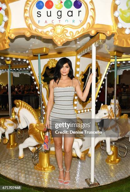 Kylie Jenner attends Sugar Factory American Brasserie at the Fashion Show mall on April 22, 2017 in Las Vegas, Nevada.