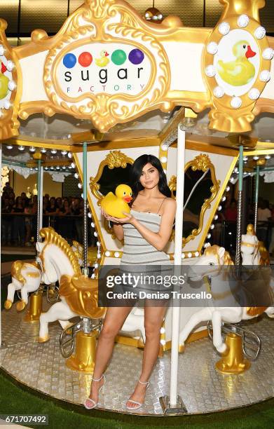 Kylie Jenner attends Sugar Factory American Brasserie at the Fashion Show mall on April 22, 2017 in Las Vegas, Nevada.