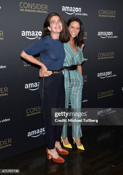 Actors Gaby Hoffman and Amy Landecker attend Amazon Prime Video's Emmy FYC event and screening for "Transparent" at Hollywood Athletic Club on April...