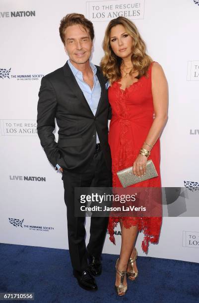Richard Marx and Daisy Fuentes attend Humane Society of The United States' annual To The Rescue! Los Angeles benefit at Paramount Studios on April...