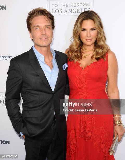 Richard Marx and Daisy Fuentes attend Humane Society of The United States' annual To The Rescue! Los Angeles benefit at Paramount Studios on April...